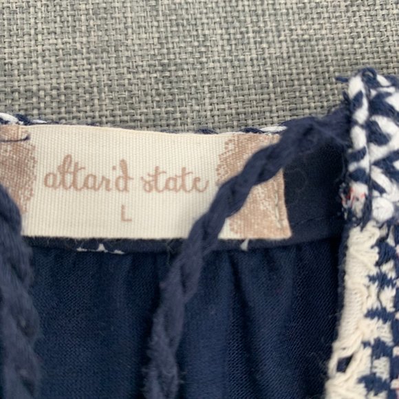 Altar'd State Boho Blouse Asymmetrical Sleeveless Top Paisley Print Tassel Front - Picture 4 of 14